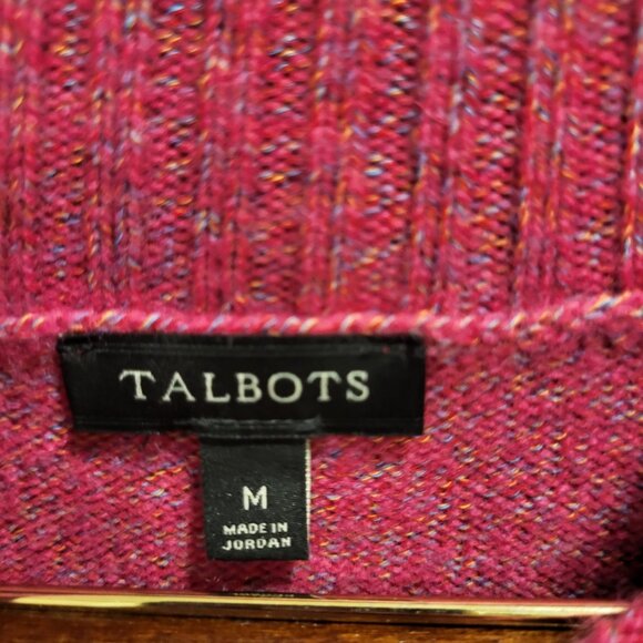 Talbots Womens Cable Knit Sweater Size Medium Turtleneck Wool Blend Fisherman - Picture 3 of 6